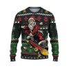 Custom Funny Holiday Cool Skateboard Santa Ugly Christmas Sweater - Image 2