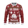 Custom Funny Holiday Happy Jesus Birthday Red And Green Ugly Christmas Sweater - Image 2