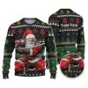 Custom Funny Holiday Japan Samurai Santa Ugly Christmas Sweater - Image 1