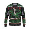Custom Funny Holiday Jesus Riding Dinosaur Ugly Christmas Sweater - Image 2