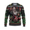Custom Funny Holiday Rocker Guitar Santa Ugly Christmas Sweater - Image 2