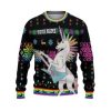 Custom Funny Holiday Rocker Unicorn Ugly Christmas Sweater - Image 2