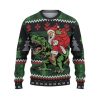Custom Funny Holiday Santa Riding Dinosaur Ugly Christmas Sweater - Image 2