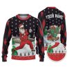 Custom Funny Holiday Santa Sport Baseball Ugly Christmas Sweater - Image 1
