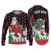 Custom Funny Holiday Santa Sport Football Ugly Christmas Sweater - Image 1