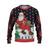 Custom Funny Holiday Santa Sport Football Ugly Christmas Sweater - Image 2