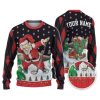 Custom Funny Holiday Santa Sport Golf Ugly Christmas Sweater - Image 1