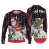 Custom Funny Holiday Santa Sport Hockey Ugly Christmas Sweater - Image 1