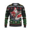 Custom Funny Holiday Shark Riding Santa Ugly Christmas Sweater - Image 2