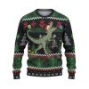 Custom Funny Holiday Silly Dinosaur Raptor Ugly Christmas Sweater - Image 2