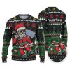 Custom Funny Holiday Skate Board Santa Ugly Christmas Sweater - Image 1