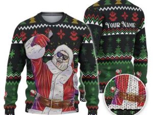 Custom Funny Holiday Streamer Swag Santa Ugly Christmas Sweater - Image 1