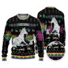 Custom Funny Holiday Unicorn Drunk Sober Ugly Christmas Sweater - Image 1