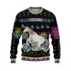 Custom Funny Holiday Unicorn Motorbike Ugly Christmas Sweater - Image 2