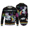Custom Funny Holiday Unicorn Release Rainbow Ugly Christmas Sweater - Image 1
