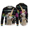 Custom Funny Holiday Unicorn Smile Ugly Christmas Sweater - Image 1