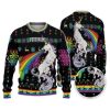 Custom Funny Holiday Unicorn Throw Up Rainbow Ugly Christmas Sweater - Image 1