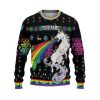 Custom Funny Holiday Unicorn Throw Up Rainbow Ugly Christmas Sweater - Image 2