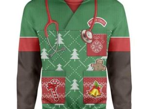 Custom Ugly Christmas African American Nurse Christmas Sweater - Image 1