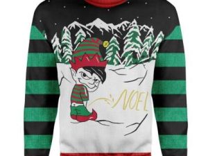 Custom Ugly Christmas Boys Peeing Christmas Sweater - Image 1