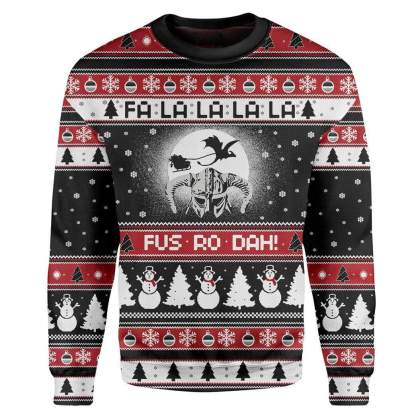 custom ugly christmas fa la la la la christmas sweater 1 Custom Ugly Christmas Fa La La La La Christmas Sweater - Image 1