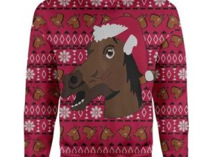 Custom Ugly Christmas Horse Christmas Sweater - Image 1