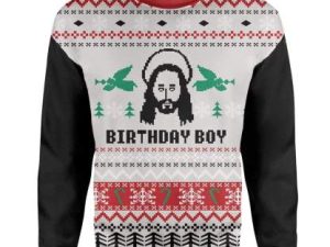 Custom Ugly Christmas Jesuss Birthday Christmas Sweater - Image 1