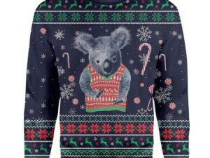 Custom Ugly Koala Christmas Sweater - Image 1