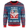 Custom Ugly Peace On Earth Christmas Sweater - Image 1