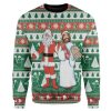 Custom Ugly Santa And Jesus Christmas Sweater - Image 1