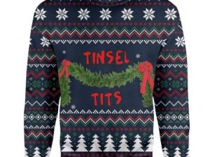 Custom Ugly Tinsel Tits Christmas Sweater - Image 1