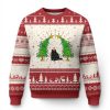 Cute Cat Ugly Christmas Sweater Kitty Cat Lover Xmas Tree Lights - Image 1