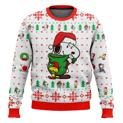 cute doggy the joyful moment ugly christmas sweater 1 Cute Doggy The Joyful Moment Ugly Christmas Sweater - Image 1