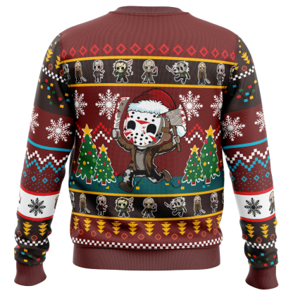 cute jason friday the 13th ugly christmas sweater 2 Cute Jason Friday The 13Th Ugly Christmas Sweater - Image 2