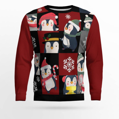 cute penguin ugly christmas sweater 1 Cute Penguin Ugly Christmas Sweater - Image 1