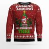 Dabbing Around The Christmas Tree Santa Claus And Goblin Ugly Christmas Sweater - Image 1