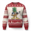Dabbing Pineapple Christmas Tree Lights Xmas Sunglasses Ugly Christmas Sweater - Image 1
