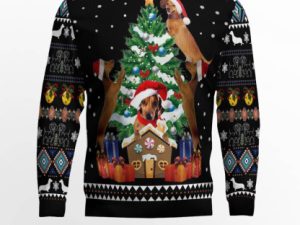 Dachshund Group Christmas Tree Ugly Christmas Sweater - Image 1