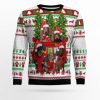 Dachshund Red Truck Ugly Christmas Sweater - Image 1