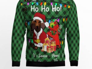 Dachshund Santa Paw Ugly Christmas Sweater - Image 1