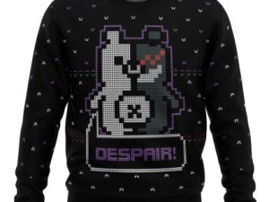 Danganronpa Monokuma Despair Ugly Christmas Sweater Holiday Gift - Image 1