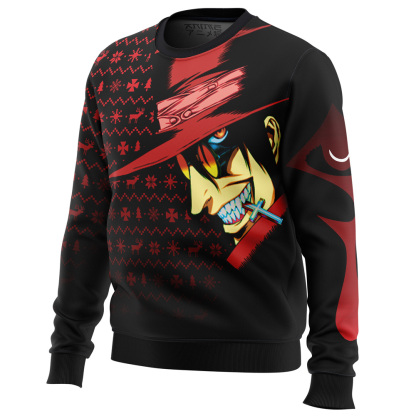 dark fanstasy alucard hellsing ugly christmas sweater 2 Dark Fanstasy Alucard Hellsing Ugly Christmas Sweater - Image 2