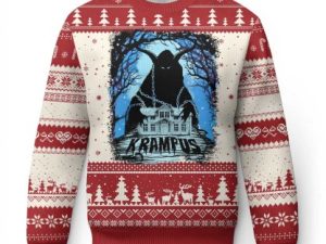 Dark Gothic Christmas Krampus Ugly Christmas Sweater - Image 1