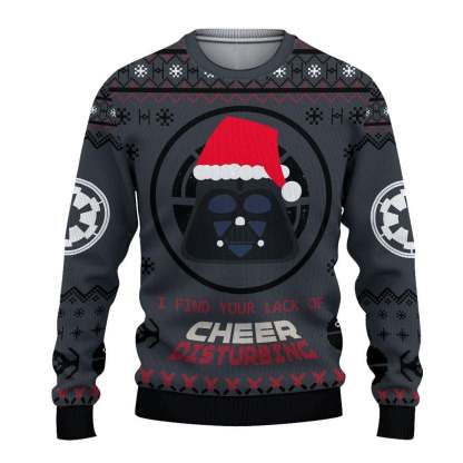 darth vader cheer christmas ugly christmas sweater 1 Darth Vader Cheer Christmas Ugly Christmas Sweater - Image 1