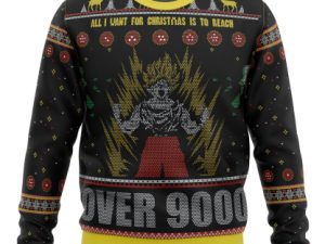 Dbz Goku Over 9000 Ugly Christmas Sweater - Image 1