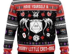 Dd Have Yourself A Merry Little Crit Mas Dungeons And Dragons Ugly Christmas Sweater - Image 1
