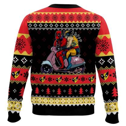 deadpool and wolverine ugly christmas sweater family gift 2 Deadpool And Wolverine Ugly Christmas Sweater Family Gift - Image 2