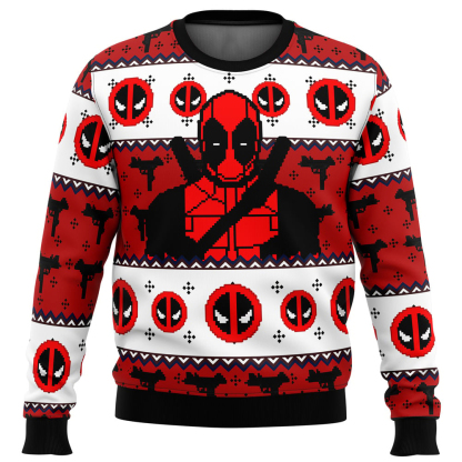 deadpool guy ugly christmas sweater 1 Deadpool Guy Ugly Christmas Sweater - Image 1