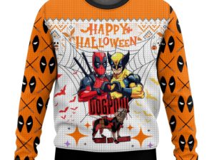 Deadpool Wolverine Halloween Ugly Christmas Sweater - Image 1