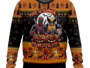 Deadpool Wolverine Halloween Ugly Christmas Sweater Holiday Gift - Image 1